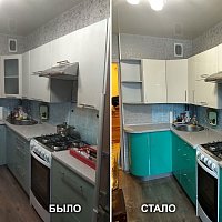 Замена фасадов кухонного гарнитура. ул. Байкальская, 40.